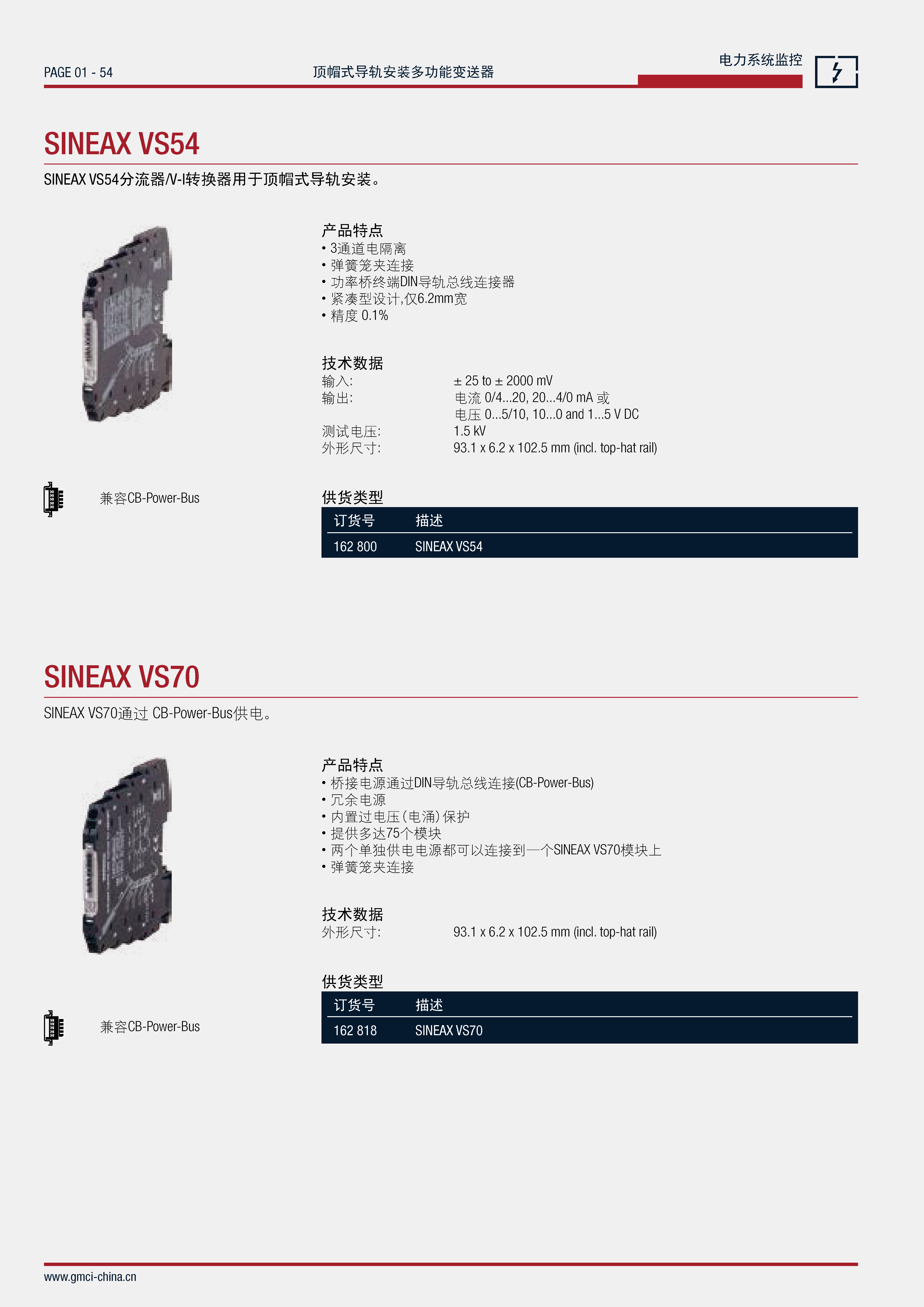 SINEAX VS54 SINEAX VS54